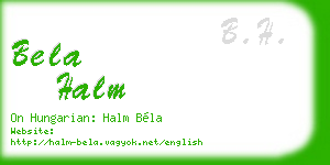 bela halm business card