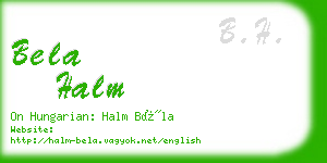bela halm business card